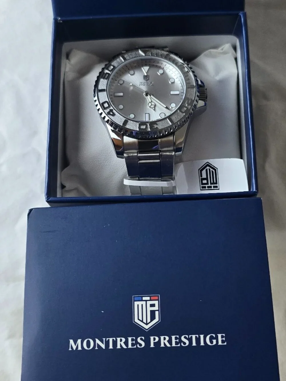 Montres Prestige X Invicta MPW-0266 Men's 43mm Silver Dial Stainless Steel Watch